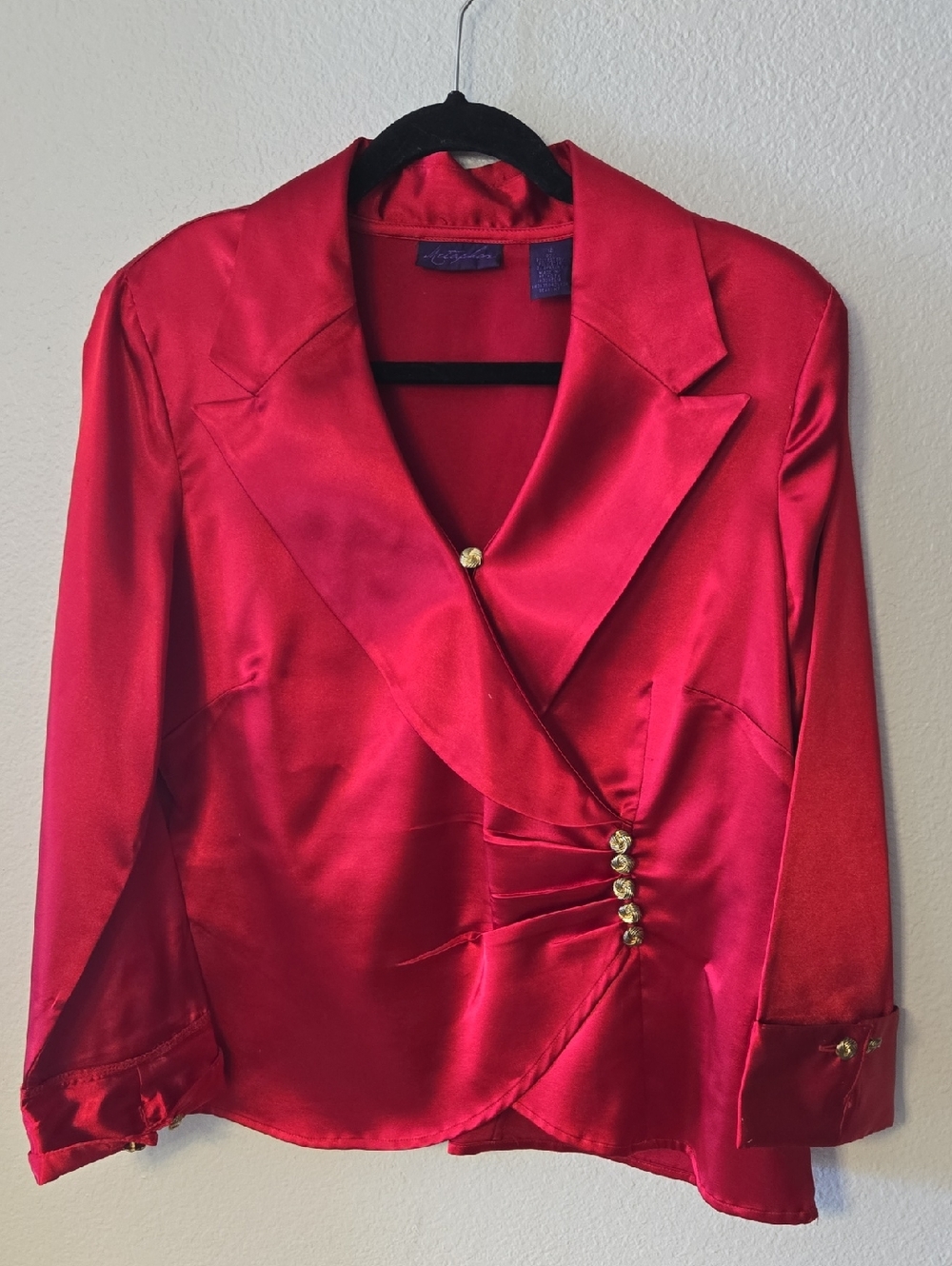Metaphor Red Blazer with Gold Buttons